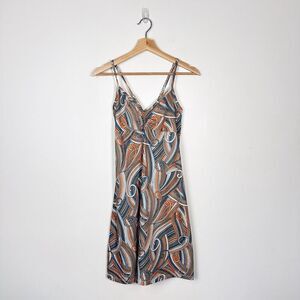Prana Women's Athletic Racerback Dress Sz Small Multicolor Abstract Print